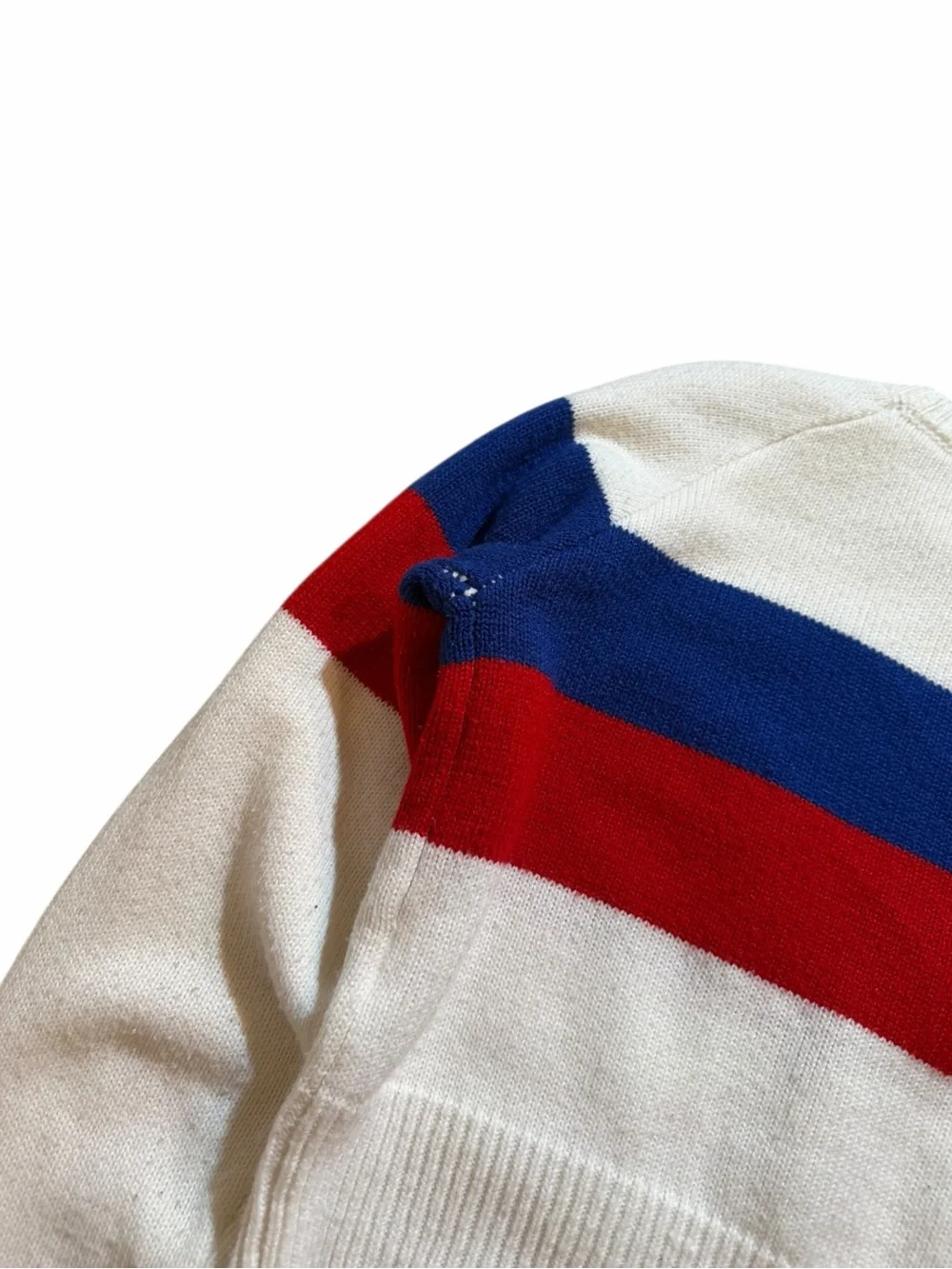 UNIF Womens Small Let's Not Varsity Cropped Sweater Red White Blue Acedemia
